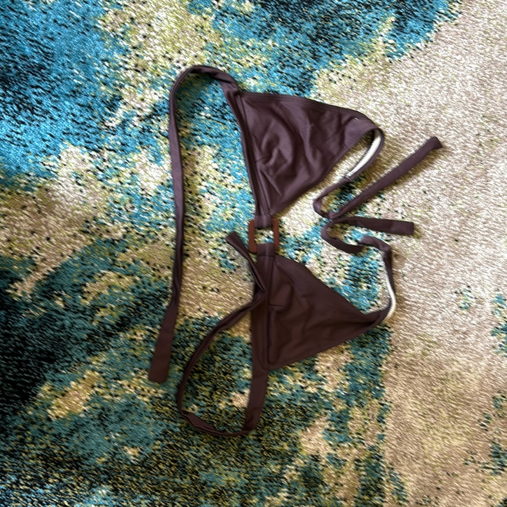 Unbranded brown triangle bikini top